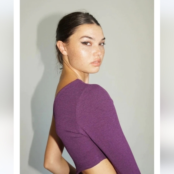 LNA Darby One Shoulder Dress - Large - Amethyst - Picture 5 of 9